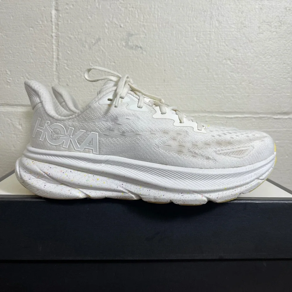 Hoka‎ One One Clifton 9 1127896-WTL White Lemonade Running Shoes Women's 10 B